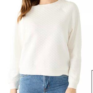 NWT Workshop Republic Clothing Quilted White Sweater Women Small
